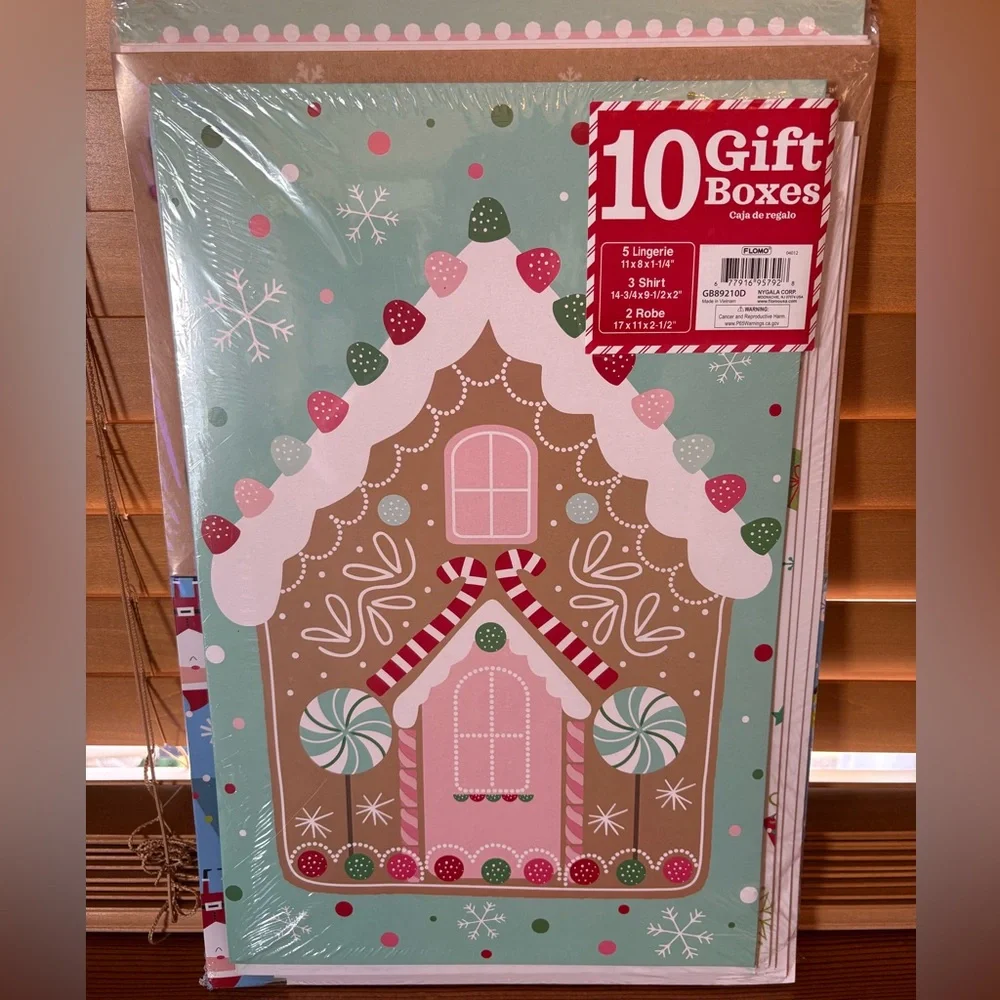 Holiday NWT Gift Boxes - 10-Pack, 5 lingerie, 3 shirt, 2 robe.